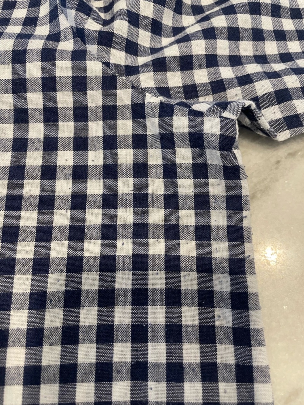 Gingham Popover Shirt with Pink Trim - Picture 7 of 8